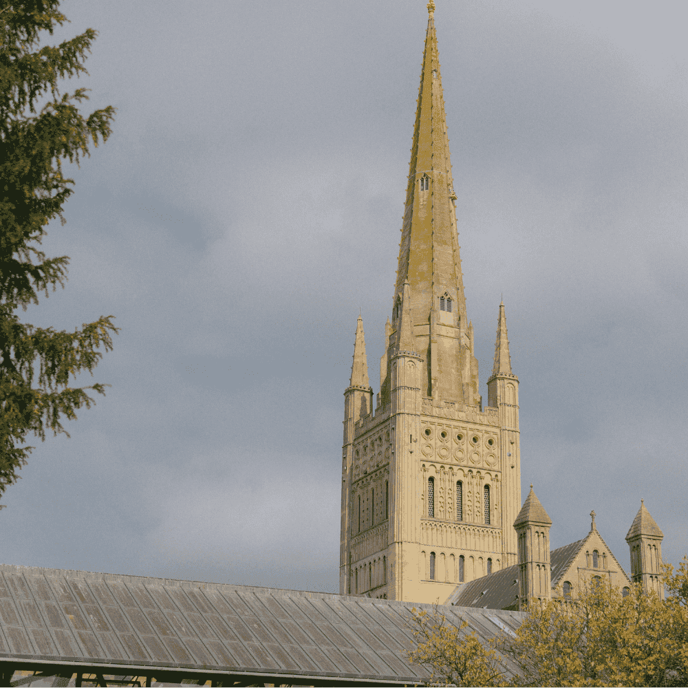 Norwich Cathedral, end point of the walking tour